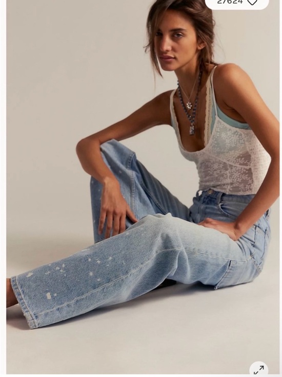 We The Free Denim - Free people we the free tinsley baggy high-rise jeans bright eyes